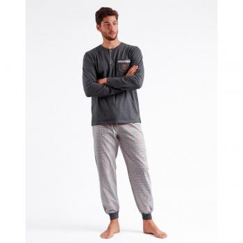 Pijama Manga Larga Tapeta Bulldog gris Admas