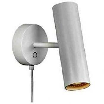 Aplique MIB 6 ajustable con interruptor de metal blanco, altura 20 cm, diseño moderno GU10