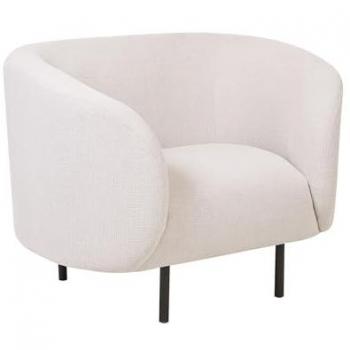 Sillón Retro Glamour Beige y Negro de Poliéster con Patas Negras