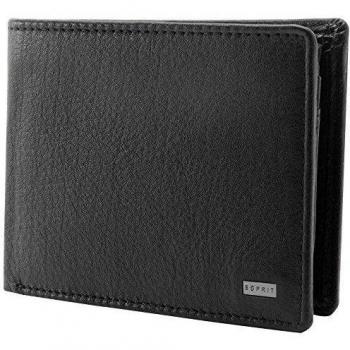 ESPRIT mit praktischem Innenleben - Cartera para hombre de Piel  Hombre Negro negro 12x10x1 cm