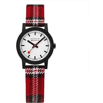 Reloj Analógico de Cuarzo para Mujer Mondaine Essence Black 32 mm con Correa Textil a Cuadros