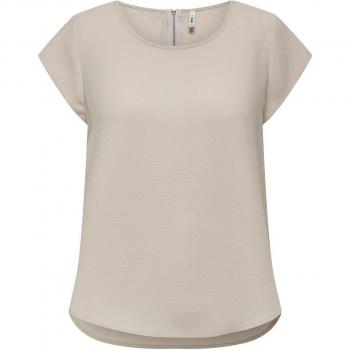 Only Vic Short Sleeve Beige Blouse