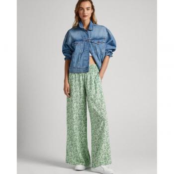 Pantalón palazzo de mujer con cintura elástica y estampado floral