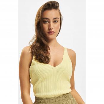 Urban Classics Women's Ribbed Knit Tank Top - Soft Yellow, XL