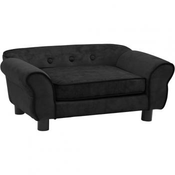 Plush Black Dog Sofa 28.3x17.7x11.8 with Storage