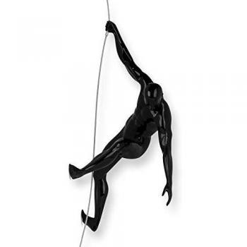 Escultura de Resina 'Escalador 2' - Color Negro
