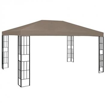 Cenador gris taupe 4x3 m vidaXL840105, cenador de jardín, dimensiones 4x3 metros, color gris taupe, estructura resistente y duradera