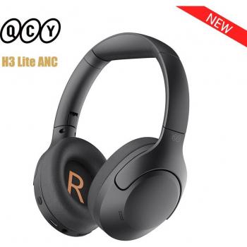 QCY H3 Lite ANC Wireless/Wired Over-Ear Headphones with Bluetooth 5.3 and 60 Hours Battery Life, White