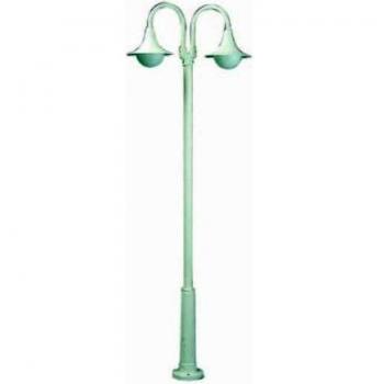 Farola Exterior Albert Leuchten 171, 2 luces, blanco, IP44, Aluminio y Opalglas