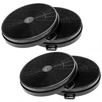 Filtro de carbón activado vhbw 4x compatible con campanas extractoras Whirlpool Unif 900 P650, Vetri 90 y Siemens LC 45651 GB, LC 45655 SG - 20.2 cm