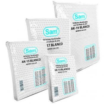 Pack 10 Bolsas de Burbuja Nº15 Blanco Autoadhesivas con Acolchado - Medida Interior 220x265 mm