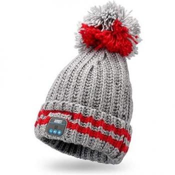 August EPA30 Gorro Bluetooth Beanie de Invierno con Auriculares Bluetooth Estéreo, Micrófono, Sistema Manos Libres y Batería Interna Recargable Compatible con Teléfonos Móviles y Tablets