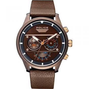 Police Reloj Analógico para Unisex Adultos de Cuarzo con Correa en Cuero PL15411JSBN.12