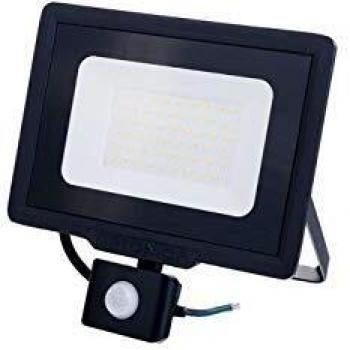 Foco LED 50W con Sensor de Movimiento, 6000K, IP65, Negro