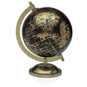 Globo Terráqueo Versa Dorado en Metal 17 x 24 x 15 cm