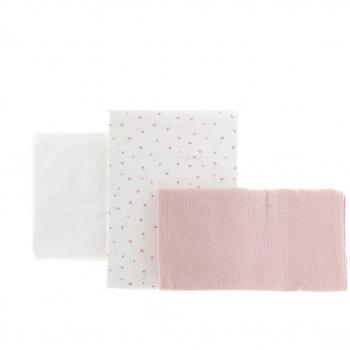 Sábana Cuna 3 Piezas Suave y Cómoda 120x180x1 cm Magia Rosa