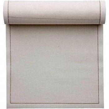 Rollo de 50 servilletas de cóctel reutilizables de lino y algodón, color crema, 11 x 11 cm