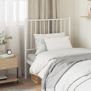 Cabecero de metal blanco 75 cm, cabezal de cama individual para dormitorio, accesorio de cama juvenil, soporte para espalda de cama, fabricado en acero