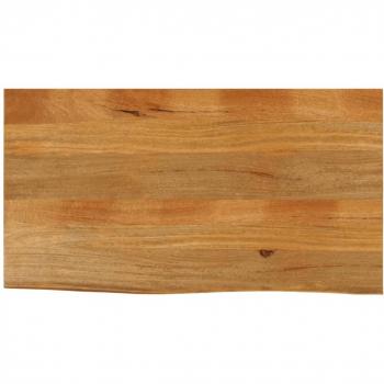 Tablero de mesa borde natural madera maciza mango 100x60x2,5 cm Marrón