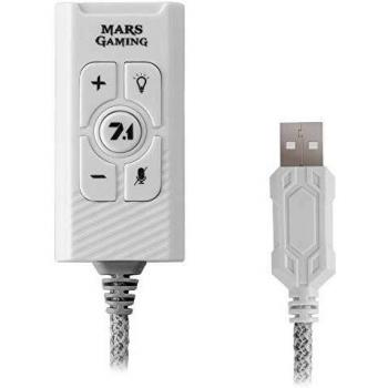 Mars Gaming MSC2W Blanco, Tarjeta Sonido Externa USB 7.1, PS5/ PS4/ PC/MAC/SWITCH