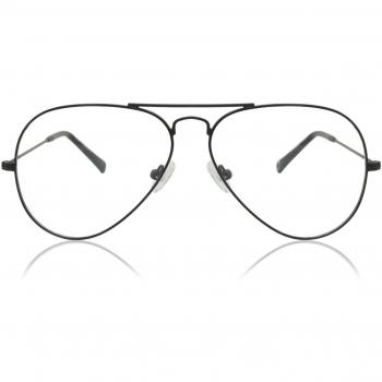 Gafas Recetadas para Hombre Pilot Montura Completa Metal Negras con Lentes Anti-Azules - SmartBuy Collection