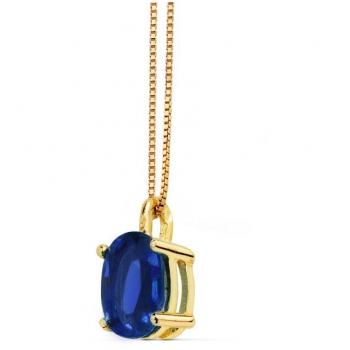 Gargantilla de oro 18k con perlas cultivadas y zafiro 0.98ct