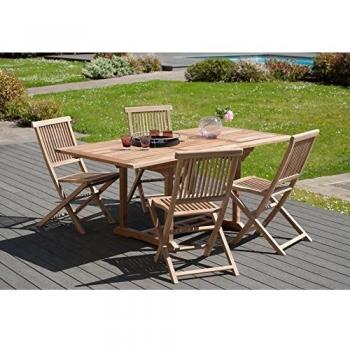 Mesa de Jardín Rectangular Extensible de Madera de Teca para 4/6 Personas 120/180 x 90 cm