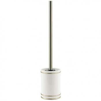 Gedy Olimpia Escobillero WC, Resina, Blanco/Oro, 11.2 X 11.2 X 2.4 Cm