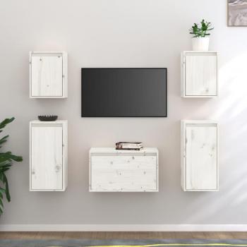 vidaXL Muebles para TV 5 piezas madera maciza de pino