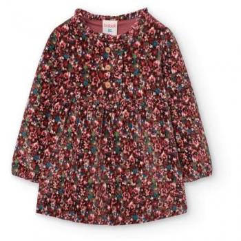 Boboli - Vestido de bebé niña estampado en tejido de pana