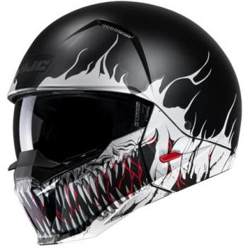 HJC i20 Scraw Casco Jet - Negro Gris, HJC Casco Jet i20 Negro-Blanco