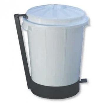 Cubo de Basura Goliat 50 Litros con Tapa y Pedal DENOX - FAMESA, Color Blanco