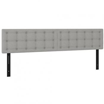 Cabeceros 2 unidades de tela gris claro 90x5x78/88 cm