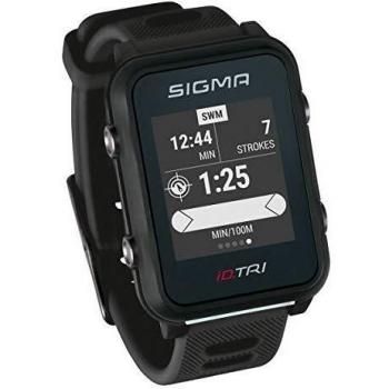 Conjunto de Reloj Deportivo GPS Sigma iD.TRI en Negro