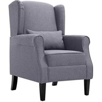 SengentoStyle Fauteuil stof donkergrijs