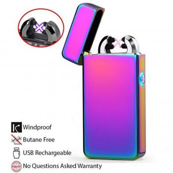 Encendedor Electrico, LAZU-lighter Mechero Eléctrico Doble Arco Mechero Eléctrico USB Encendedor Electronico Recargable Sin Llama