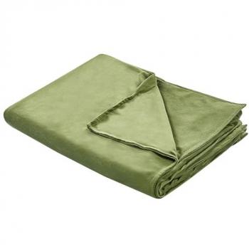 Funda de manta pesada moderna verde oscuro 150 x 200 cm tejido de poliéster Rhea