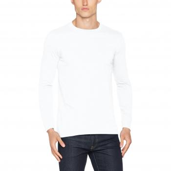 Playera de Manga Larga Estilo Suave Gildan para Hombre, Talla L, Color Blanco