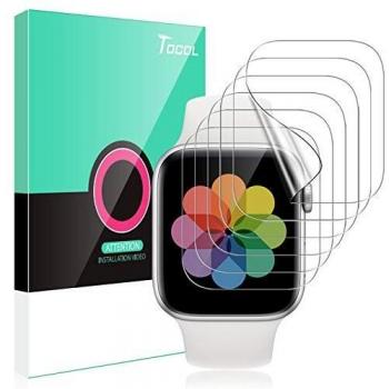 TOCOL 6 Piezas Protector de Pantalla para Apple Watch Series 6 5 4 44mm y Apple Watch Series 3 2 1 42mm HD Clear Soft TPU Film No Vidrio Sin Burbujas Instalación Fácil para iWatch 44mm y 42mm