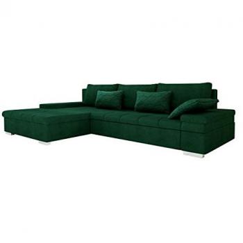 Sofá rinconero Comfivo 169 Premium con función de descanso y caja de ropa de cama, 310x175x83cm, en Uttario y Venus Velvet