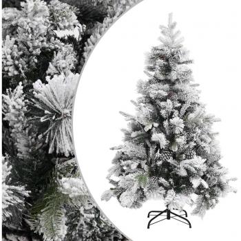 Árbol de Navidad Flocado con Piñas PVC y PE, Dimensiones 150 x 80 cm, 195 x 95 cm, 225 x 110 cm