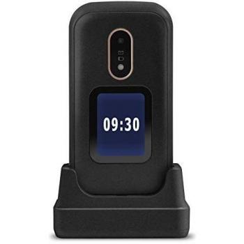 Doro 6060 Teléfono Móvil 2G Dual SIM para Mayores con Tapa con Teclas Grandes, Pantalla Externa, Botón SOS con GPS y Base de Carga [Versión Española]