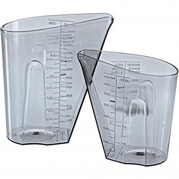 Koziol DOSIS - Set de 2 recipientes medidores/dosificadores para Alimentos sólidos y líquidos, con indicador de Medidas, 0,5 l y 1 l, Color Antracita