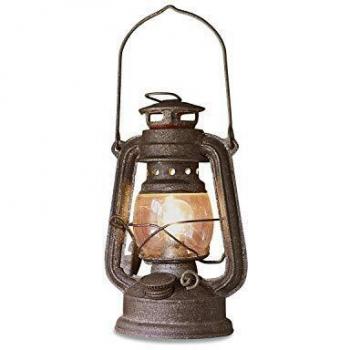 Farol LED Oxcroft Antik Marrón - 19.5x12.5x10 cm, con asas de 12 cm de altura