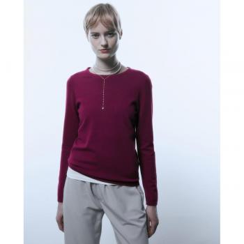 Sfera Jersey Básico de mujer, tejido suave, corte clásico, manga larga, cuello redondo, disponible en varios colores