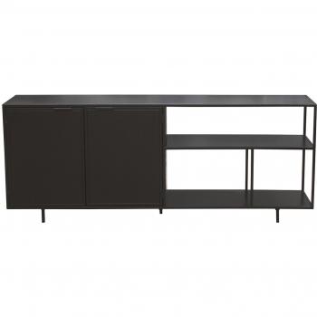 Aparador industrial de metal negro 2 puertas 180 KARL