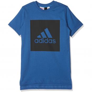 Adidas Logo 2 de Manga Corta para Hombre, Niños, DJ1749, Azul y Negro, 128
