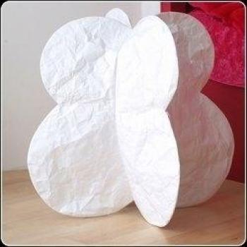 PA Design-Lámpara de mesa, diseño de flores de papel Tyvek de mesa, color blanco