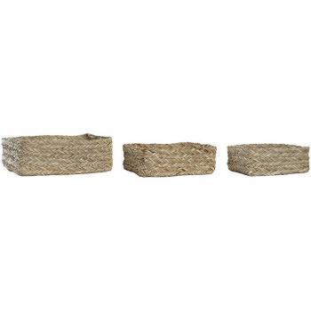 Pack de 3 cestas de fibra y seagrass.