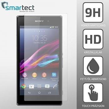 SmarTect® Sony Xperia Z1 Cristal Blindado Premium Protector de Pantalla de Cristal Templado Endurecido | Gorilla glass con grado de dureza 9H | Lámina blindada - cristal protector de calidad contra rasguños